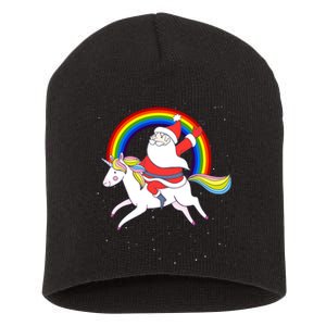 Santa Claus Unicorn Christmas Magic Short Acrylic Beanie