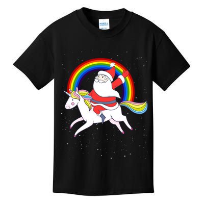 Santa Claus Unicorn Christmas Magic Kids T-Shirt