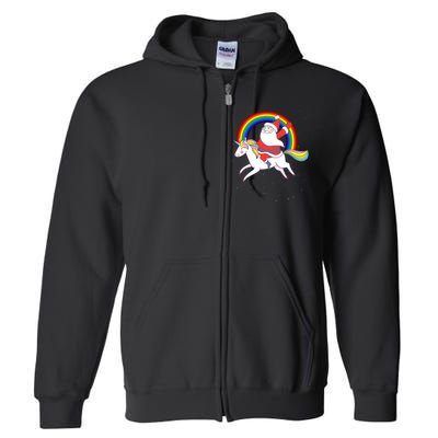 Santa Claus Unicorn Christmas Magic Full Zip Hoodie