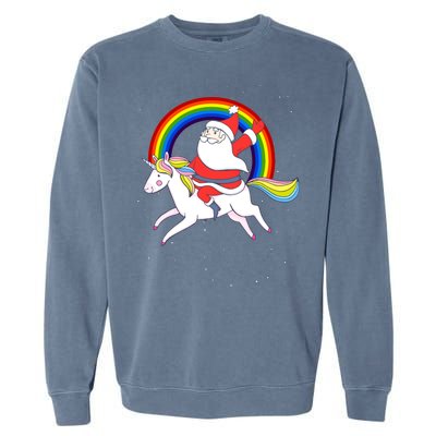 Santa Claus Unicorn Christmas Magic Garment-Dyed Sweatshirt