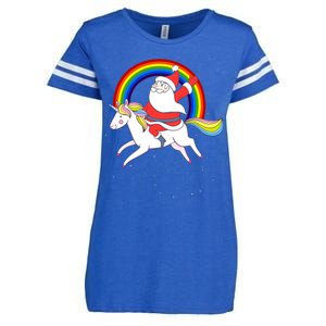 Santa Claus Unicorn Christmas Magic Enza Ladies Jersey Football T-Shirt