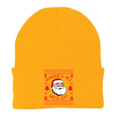 Santa Claus Where's My Ho's At? Funny Ugly Christmas Knit Cap Winter Beanie