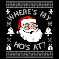 Santa Claus Where's My Ho's At? Funny Ugly Christmas Impact Tech Backpack