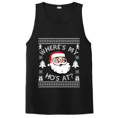 Santa Claus Where's My Ho's At? Funny Ugly Christmas PosiCharge Competitor Tank