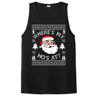 Santa Claus Where's My Ho's At? Funny Ugly Christmas PosiCharge Competitor Tank