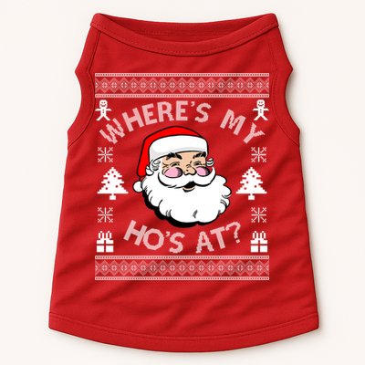 Santa Claus Where's My Ho's At? Funny Ugly Christmas Doggie Tank