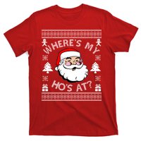 Santa Claus Where's My Ho's At? Funny Ugly Christmas T-Shirt