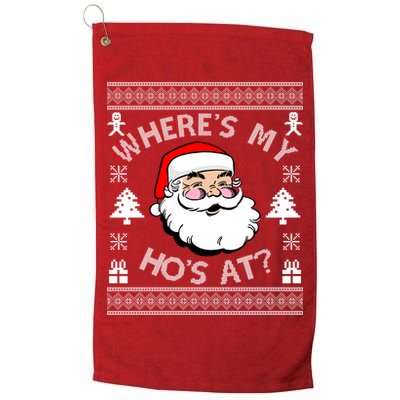 Santa Claus Where's My Ho's At? Funny Ugly Christmas Golf Towel