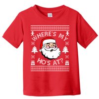 Santa Claus Where's My Ho's At? Funny Ugly Christmas Toddler T-Shirt