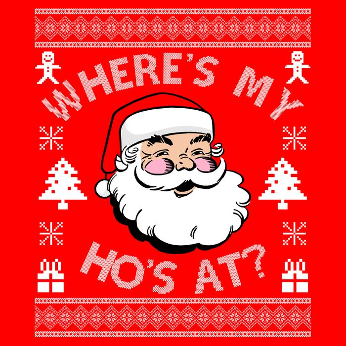 Santa Claus Where's My Ho's At? Funny Ugly Christmas Toddler T-Shirt