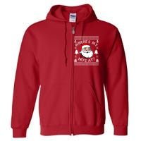 Santa Claus Where's My Ho's At? Funny Ugly Christmas Full Zip Hoodie