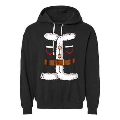 Santa Clause Costume Funny Chrismas Suit Garment-Dyed Fleece Hoodie