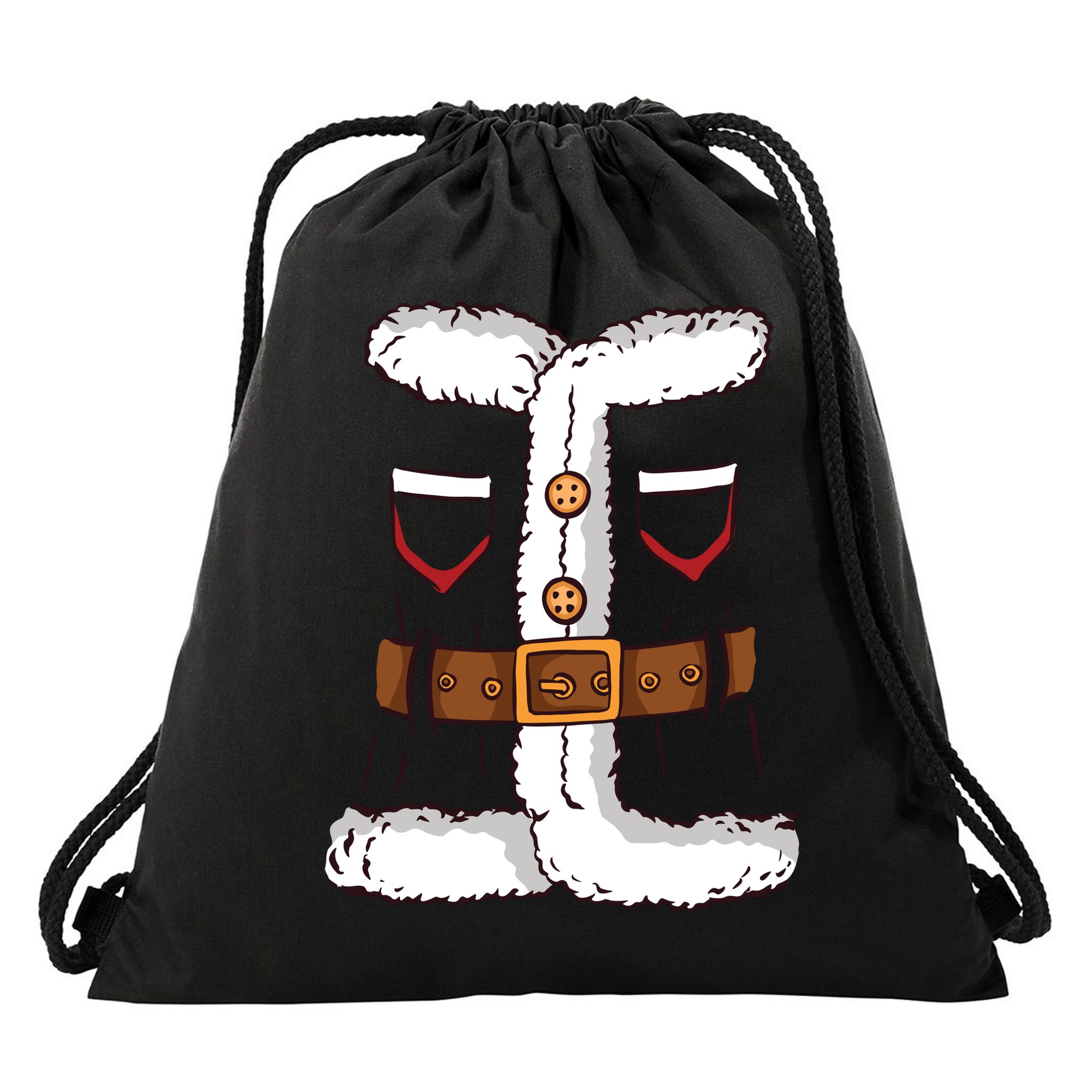 Santa Clause Costume Funny Chrismas Suit Drawstring Bag