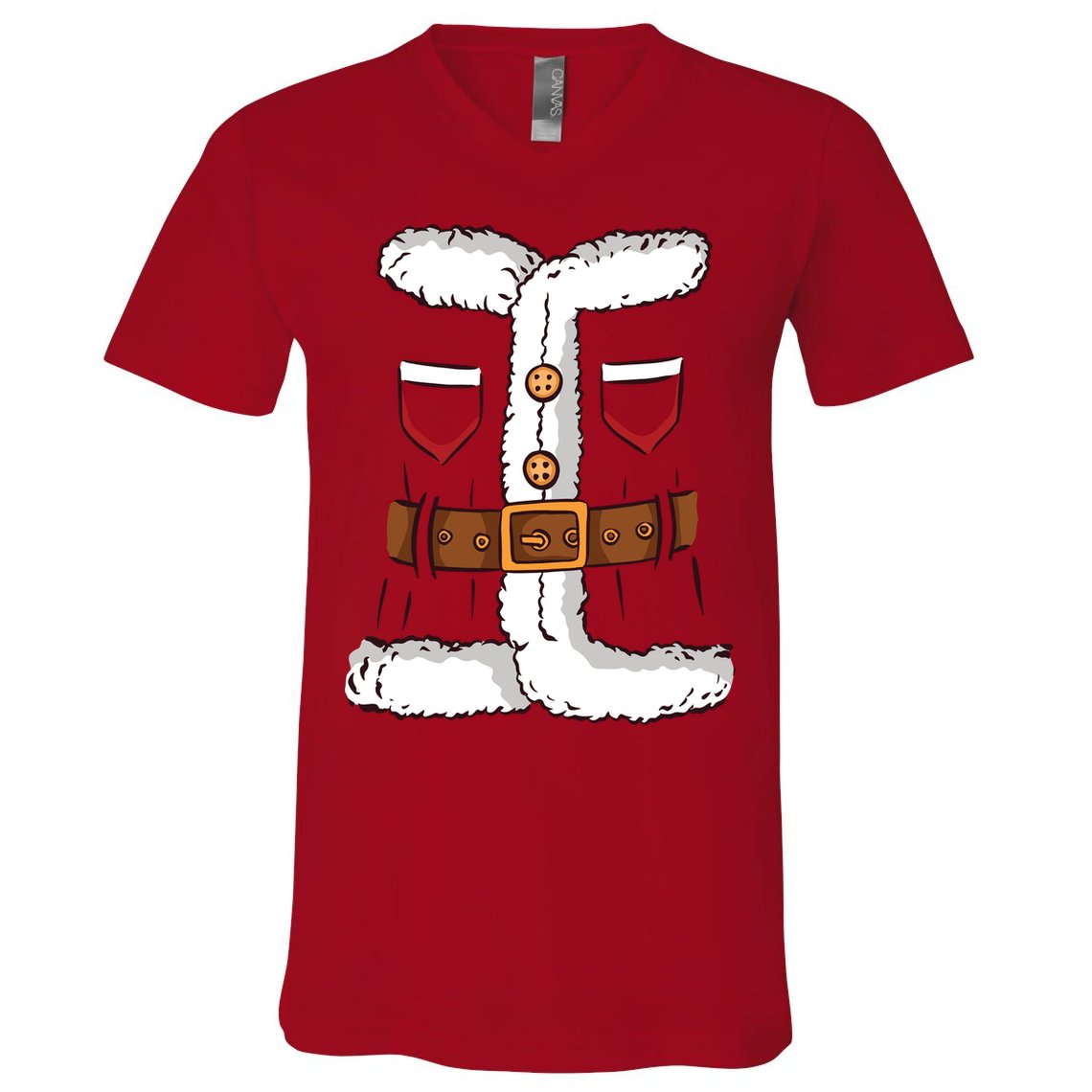 Santa Clause Costume Funny Chrismas Suit V-Neck T-Shirt