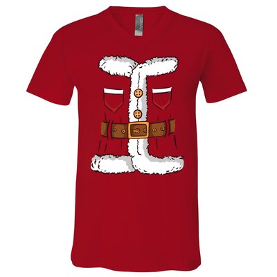 Santa Clause Costume Funny Chrismas Suit V-Neck T-Shirt