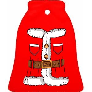 Santa Clause Costume Funny Chrismas Suit Ceramic Bell Ornament