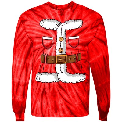 Santa Clause Costume Funny Chrismas Suit Tie-Dye Long Sleeve Shirt