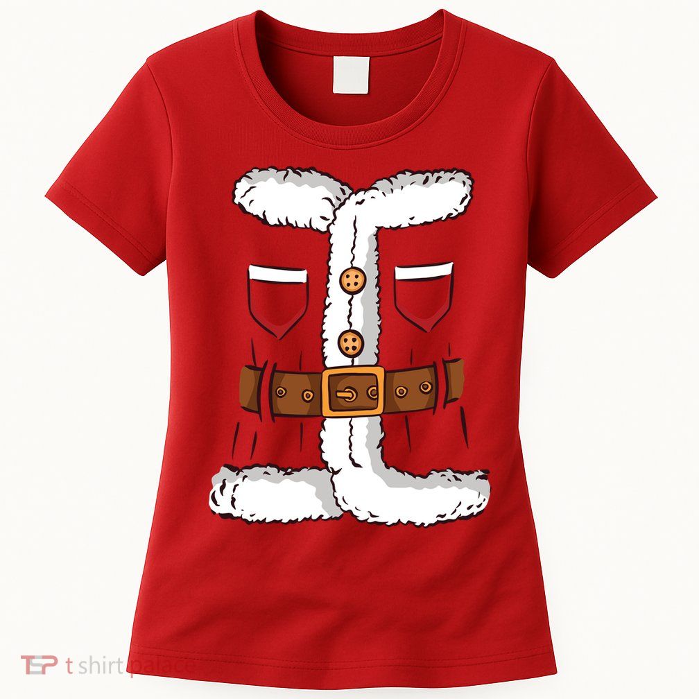 Santa Clause Costume Funny Chrismas Suit Womens T-Shirt