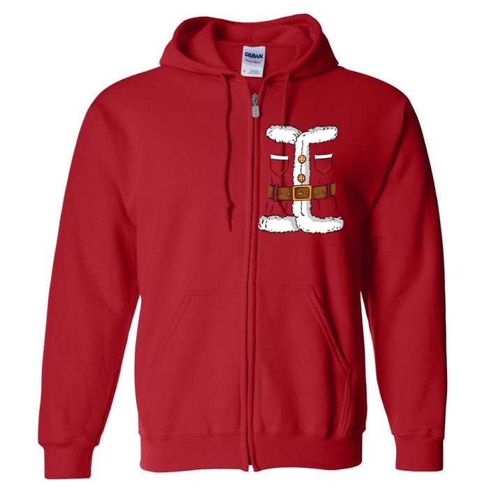 Santa Clause Costume Funny Chrismas Suit Full Zip Hoodie