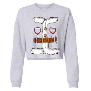 Santa Clause Costume Funny Chrismas Suit Cropped Pullover Crew