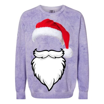 Santa Clause Mustache Beard Hat Colorblast Crewneck Sweatshirt