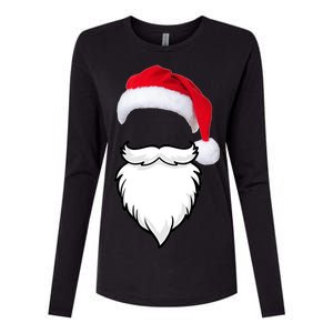 Santa Clause Mustache Beard Hat Womens Cotton Relaxed Long Sleeve T-Shirt