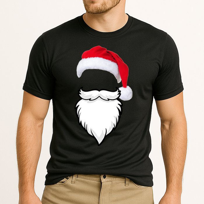 Santa Clause Mustache Beard Hat Performance Shirt
