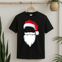Santa Clause Mustache Beard Hat T-Shirt