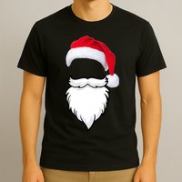Santa Clause Mustache Beard Hat T-Shirt