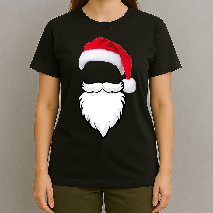 Santa Clause Mustache Beard Hat T-Shirt