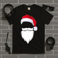 Santa Clause Mustache Beard Hat T-Shirt