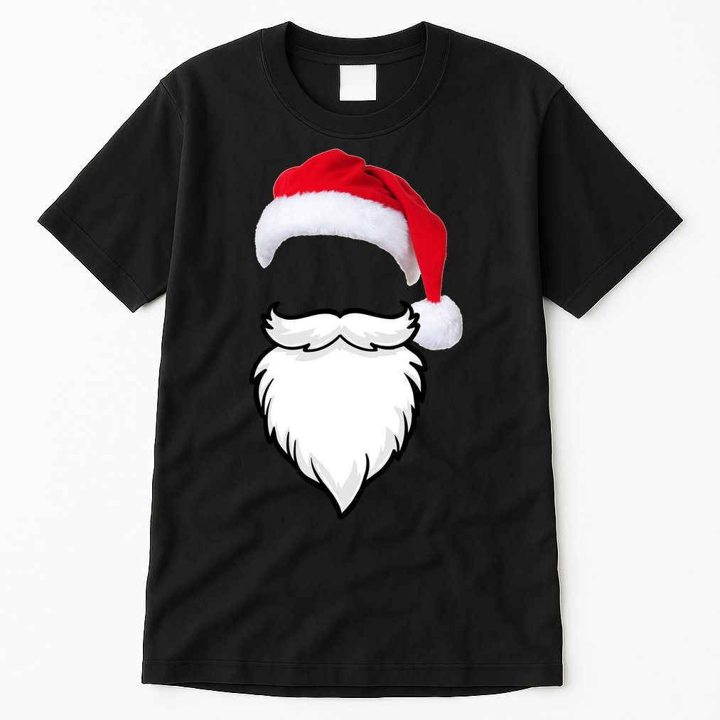 Santa Clause Mustache Beard Hat Tall T-Shirt