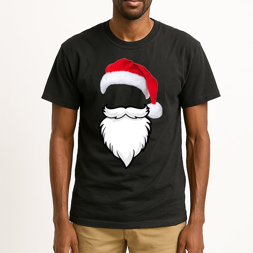 Santa Clause Mustache Beard Hat Tall T-Shirt