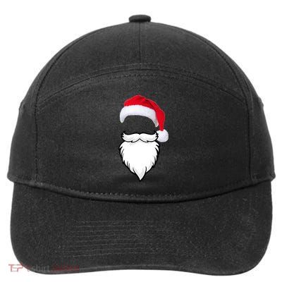 Santa Clause Mustache Beard Hat 7-Panel Snapback Hat