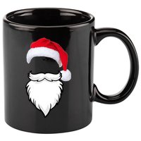 Santa Clause Mustache Beard Hat 11oz C Handle Ceramic Mug