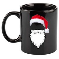 Santa Clause Mustache Beard Hat 11oz C Handle Ceramic Mug