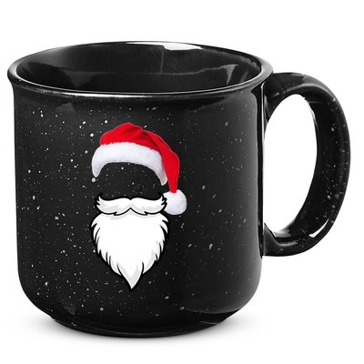 Santa Clause Mustache Beard Hat 15oz Campfire Ceramic Mug