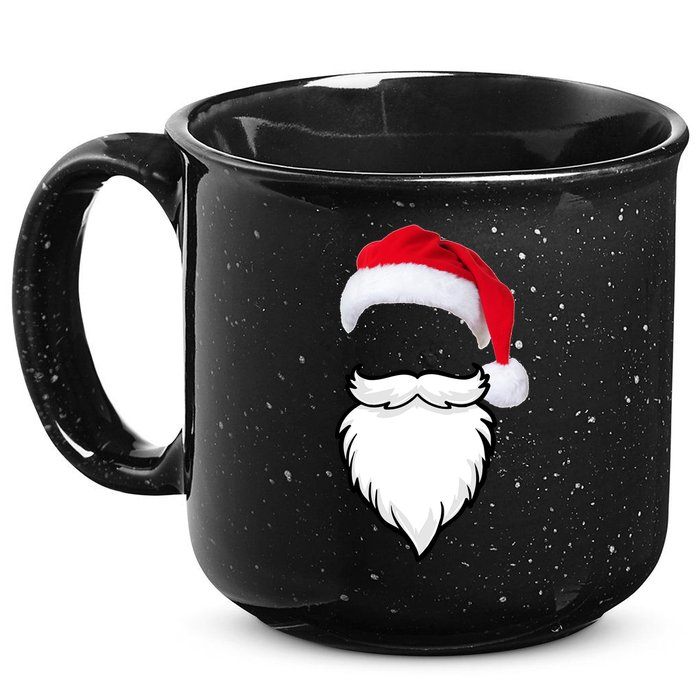 Santa Clause Mustache Beard Hat 15oz Campfire Ceramic Mug