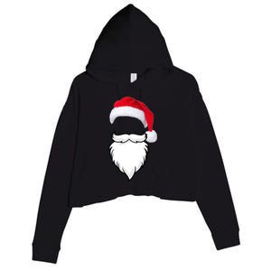 Santa Clause Mustache Beard Hat Crop Fleece Hoodie