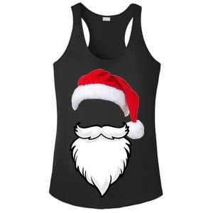 Santa Clause Mustache Beard Hat Ladies PosiCharge Competitor Racerback Tank