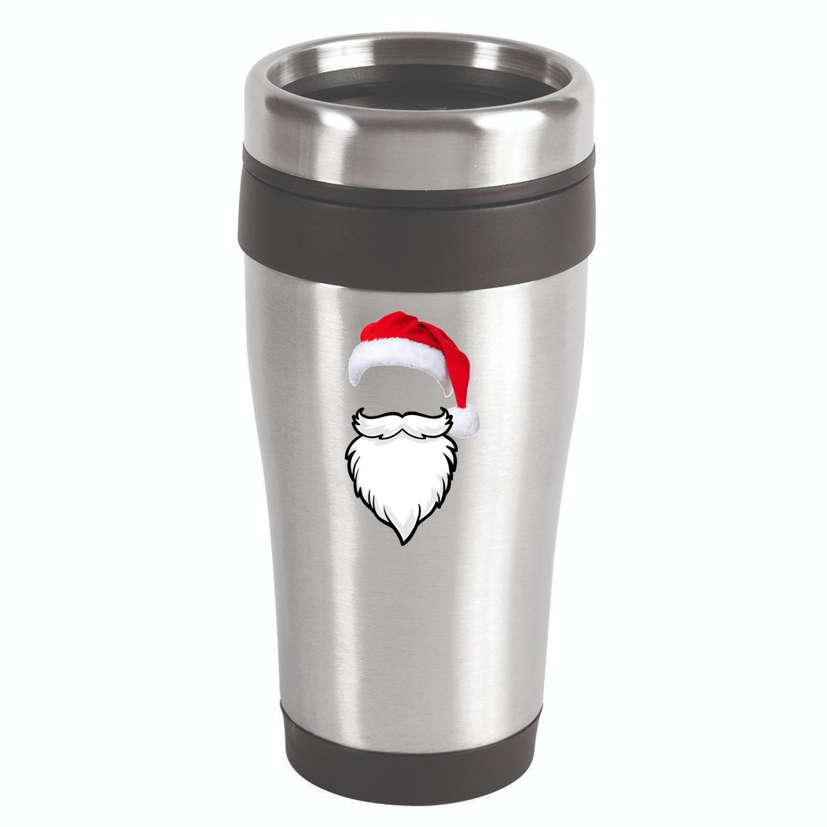 Santa Clause Mustache Beard Hat 16oz Travel Tumbler