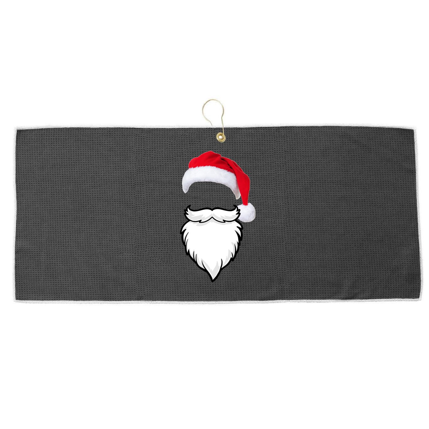 Santa Clause Mustache Beard Hat Large Microfiber Waffle Golf Towel