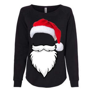 Santa Clause Mustache Beard Hat Womens California Wash Sweatshirt