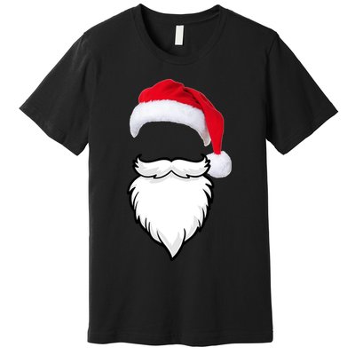Santa Clause Mustache Beard Hat Premium T-Shirt