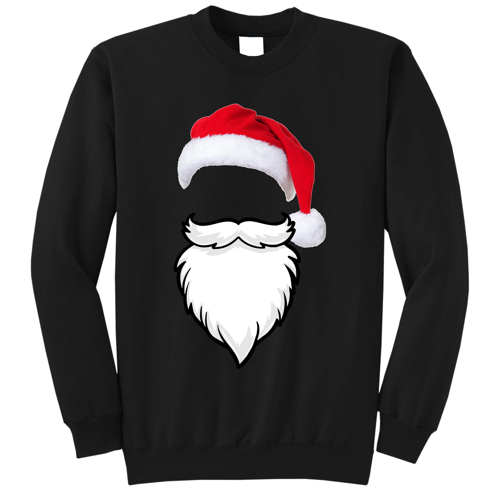 Santa Clause Mustache Beard Hat Tall Sweatshirt
