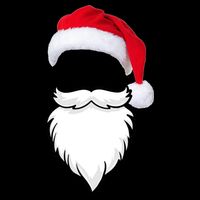 Santa Clause Mustache Beard Hat Women's Crop Top Tee