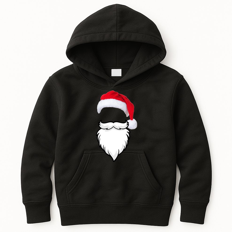 Santa Clause Mustache Beard Hat Kids Hoodie