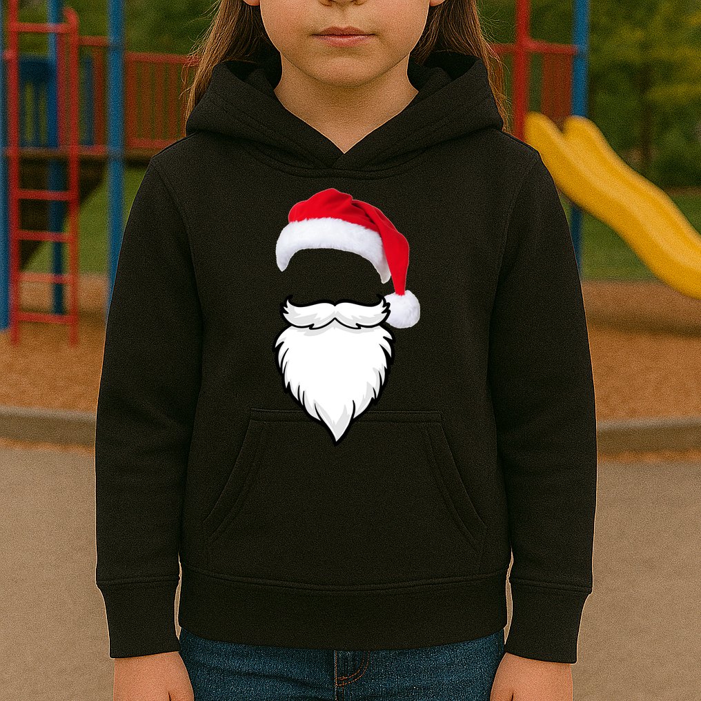 Santa Clause Mustache Beard Hat Kids Hoodie