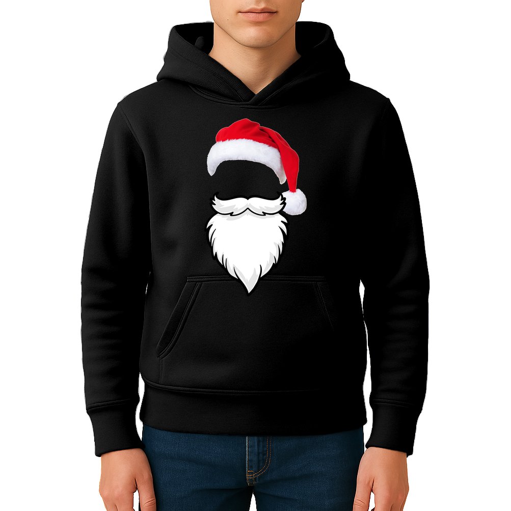 Santa Clause Mustache Beard Hat Kids Hoodie