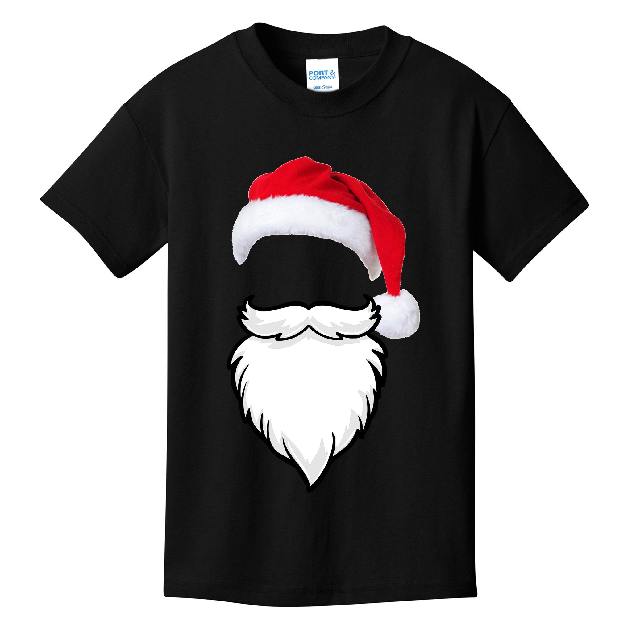 Santa Clause Mustache Beard Hat Kids T-Shirt